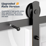 2m Heavy Duty Sliding Barn Single Door Hardware Kit Damper Track Rail Roller System - 45-Degree Angle