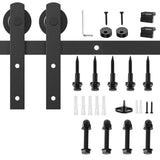 2m Heavy Duty Sliding Barn Single Door Hardware Kit Damper Track Rail Roller System - Close-Up Angle