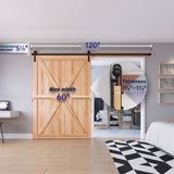 3m Heavy Duty Sliding Barn Single Door Hardware Kit Damper Track Rail Roller System - Side View