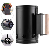 Fast Fire Starter Bucket BBQ Charcoal Chimney Starter Stainless Steel Easy Start Fire - Top-Down View