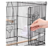 92cm Large Portable Wire Bird Cage Birdcage  Parrot Cage Wooden Stand Pole Feeding Cup Black - Extra Image