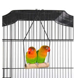 92cm Large Portable Wire Bird Cage Birdcage  Parrot Cage Wooden Stand Pole Feeding Cup Black - Low Angle
