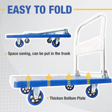 300kg Foldable Warehouse Platform Trolley Truck Dolly Platform Cart Swivel Wheels Moving Cart Flatbed - Front View