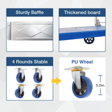 300kg Foldable Warehouse Platform Trolley Truck Dolly Platform Cart Swivel Wheels Moving Cart Flatbed - Side View