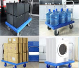 300kg Foldable Warehouse Platform Trolley Truck Dolly Platform Cart Swivel Wheels Moving Cart Flatbed - 45-Degree Angle