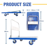 300kg Foldable Warehouse Platform Trolley Truck Dolly Platform Cart Swivel Wheels Moving Cart Flatbed - Low Angle