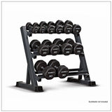 3-Tier Dumbbell Holder Rack Multilevel Weight Storage Organizer for Home Gym - Front View