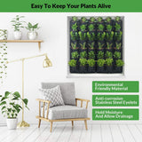 36 Pockets Wall Hanging Planter Planting Grow Bag Vertical Garden Vegetable Flower Black - Top-Down View