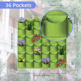 36 Pockets Wall Hanging Planter Planting Grow Bag Vertical Garden Vegetable Flower Green - Front View