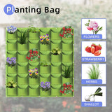 36 Pockets Wall Hanging Planter Planting Grow Bag Vertical Garden Vegetable Flower Green - Side View