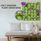 36 Pockets Wall Hanging Planter Planting Grow Bag Vertical Garden Vegetable Flower Green - Rear View