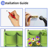 36 Pockets Wall Hanging Planter Planting Grow Bag Vertical Garden Vegetable Flower Green - Low Angle