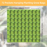 72 Pockets Wall Hanging Planter Planting Grow Bag Vertical Garden Vegetable Flower Green - Front View