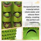 72 Pockets Wall Hanging Planter Planting Grow Bag Vertical Garden Vegetable Flower Green - Side View