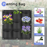 9 Pockets Wall Hanging Planter Planting Grow Bag Vertical Garden Vegetable Flower Black - Top-Down View