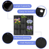 9 Pockets Wall Hanging Planter Planting Grow Bag Vertical Garden Vegetable Flower Black - Low Angle