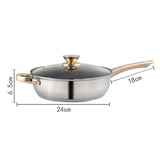 12Piece Cookware Set  Kitchen Stainless Steel Stock Pot Pan Sets Saucepan Casserole kettle - Front View