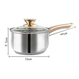 12Piece Cookware Set  Kitchen Stainless Steel Stock Pot Pan Sets Saucepan Casserole kettle - 45-Degree Angle