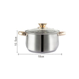 12Piece Cookware Set  Kitchen Stainless Steel Stock Pot Pan Sets Saucepan Casserole kettle - Rear View