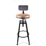 2x Vintage Industrial Rustic Bar Stool Kitchen Stool Swivel Chair Counter Height - 45-Degree Angle
