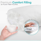2 Premium Hotel 1150g Pillows 74CM x 48CM Pillows Breathable Cotton - Close-Up Angle