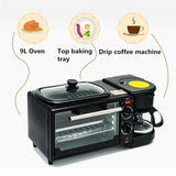 Electric 3 in 1 Breakfast Making Machine Multifunction Coffee Maker Bread Pizza - Front View
