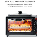 Electric 3 in 1 Breakfast Making Machine Multifunction Coffee Maker Bread Pizza - Side View
