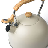 2.5 Liter Tea Whistling Kettle Stainless Steel Modern Whistling Tea Pot for Stovetop Cream - 45-Degree Angle