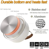 2.5 Liter Tea Whistling Kettle Stainless Steel Modern Whistling Tea Pot for Stovetop White - 45-Degree Angle