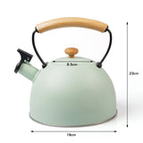 3 Liter Tea Whistling Kettle Stainless Steel Modern Whistling Tea Pot for Stovetop - Low Angle