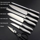 High-Carbon Stainless Steel 14-Piece Kitchen Knife Set Chefs Cooks Knives Knife Sharpening - Front View