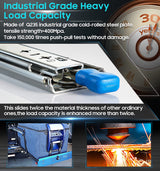 40in Pair 1000 - 2000mm 150KG Capacity Heavy Duty Trailer Drawer Slides Rails Runners Locking - Front View