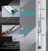 40in Pair 1000 - 2000mm 150KG Capacity Heavy Duty Trailer Drawer Slides Rails Runners Locking - Top-Down View