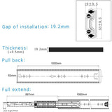 40in Pair 1000 - 2000mm 150KG Capacity Heavy Duty Trailer Drawer Slides Rails Runners Locking - Rear View