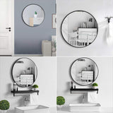 Slim Design 50CM Black Bathroom, Living Room, Hallway Mirror Round Mirror Wall Decor Metal Frame - Extra Image