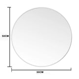 Slim Design 50CM White Bathroom, Living Room, Hallway Mirror Round Mirror Wall Decor Metal Frame - Front View