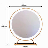 Touch Screen Table Desktop LED Light Vanity Mirror Makeup Mirror Round Mirror 40cm - 45-Degree Angle