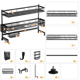65cm 3 tier Over Single Sink Dish Drying Rack Drainer Kitchen Cutlery Holder Storage Organizer - Close-Up Angle