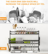 85cm 3 tier Over Sink Dish Drying Rack Drainer Kitchen Cutlery Holder Storage Organizer - Extra Image