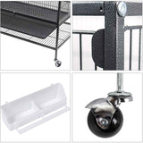 132cm Large Rolling Mobile Bird Cage Birdcage Finch Aviary Parrot Animals Playtop Stand Canary Finch - Rear View