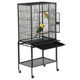 134cm Large Bird Aviary Cage Heavy Duty Parrot Budgie Parakeet Cockatoo Perch Cage Storage Shelf - Front View