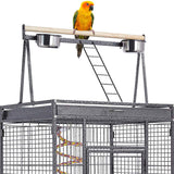174cm Large Rolling Mobile Bird Cage Birdcage Finch Aviary Parrot Animals Playtop Stand Canary Finch - Rear View