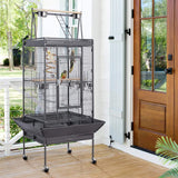 174cm Large Rolling Mobile Bird Cage Birdcage Finch Aviary Parrot Animals Playtop Stand Canary Finch - Close-Up Angle