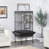 174cm Large Rolling Mobile Bird Cage Birdcage Finch Aviary Parrot Animals Playtop Stand Canary Finch - Low Angle