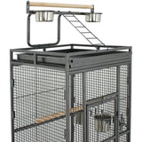 154cm Pet Bird cage Large Play Top Parrot Cockatiel Cockatoo Parakeet Finch Pet - Low Angle