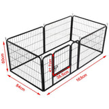 6 Panel Pet Dog Cat Bunny Puppy Play pen Playpen 60x80 cm Exercise Cage Dog Panel Fence - 45-Degree Angle