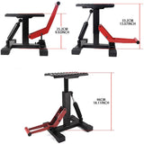 Motorcycle Jack Dirt Bike Stand Adjustable Lift Hoist Table Height Lifting Stand - Side View