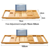 Bamboo Bathtub Bath tub Tray Table Caddy Tray Cellphone,Book,Tray Wineglass Holder - Side View