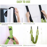 Green Fitness Yoga Strap Band Waist Trainer Leg Door Swing Adjustable Ballet Dancer - Front View
