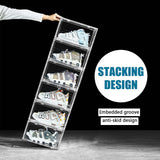 1 Pack Large Acrylic Shoe Box Storage Side Door Open Stackable Boxes Transparent Clear Display Case - Top-Down View